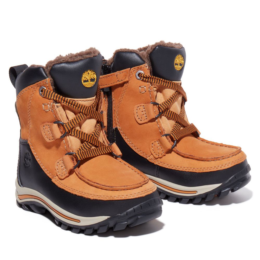 Bota Neve Crianças - Timberland Toddler Chillberg Impermeavel - IMRFE0654 - Marrom/Pretas
